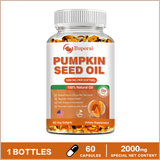 Pumpkin Seed Oil Capsules for Hair, Heart & Prostate Support, 60 Count