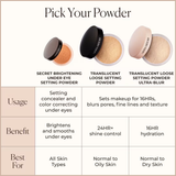 Translucent Loose Setting Powder – 24HR Shine Control, Soft Matte Finish & No Flashback -Translucent