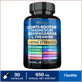 Cortisol Support Capsules with Magnesium, Ashwagandha & L-Theanine, Daily Calm Supplement