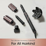 FlexStyle Hair Styling System – Portable Hair Dryer, Curler, Volumizer & Blow Dryer Brush with 6 Styling Tools – Black / HD440BK