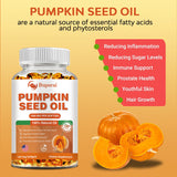 Pumpkin Seed Oil Capsules for Hair, Heart & Prostate Support, 60 Count