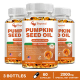 Pumpkin Seed Oil Capsules for Hair, Heart & Prostate Support, 60 Count