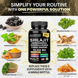 Shilajit 8-in-1 Energy & Focus Support Capsules, 60 Count