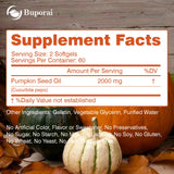 Pumpkin Seed Oil Capsules for Hair, Heart & Prostate Support, 60 Count